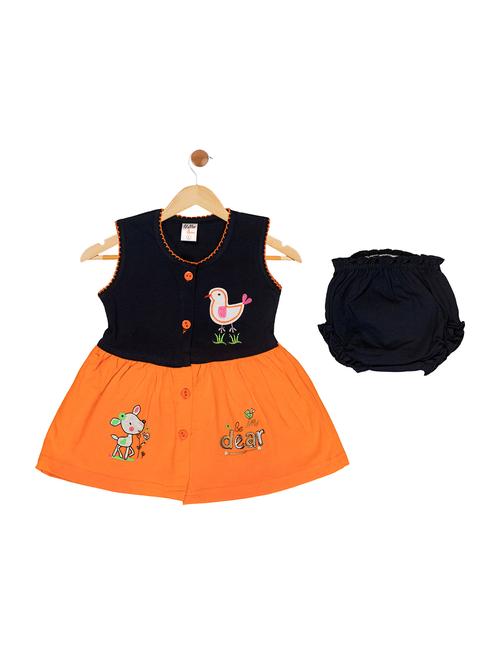 orange cotton blend frock - 17539227 - Standard Image - 1