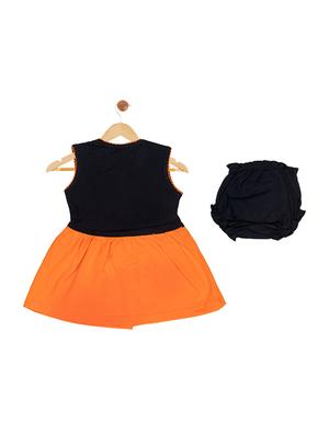 orange cotton blend frock - 17539227 - Standard Image - 2