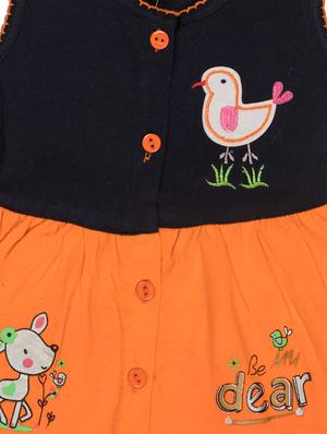 orange cotton blend frock - 17539227 - Standard Image - 3