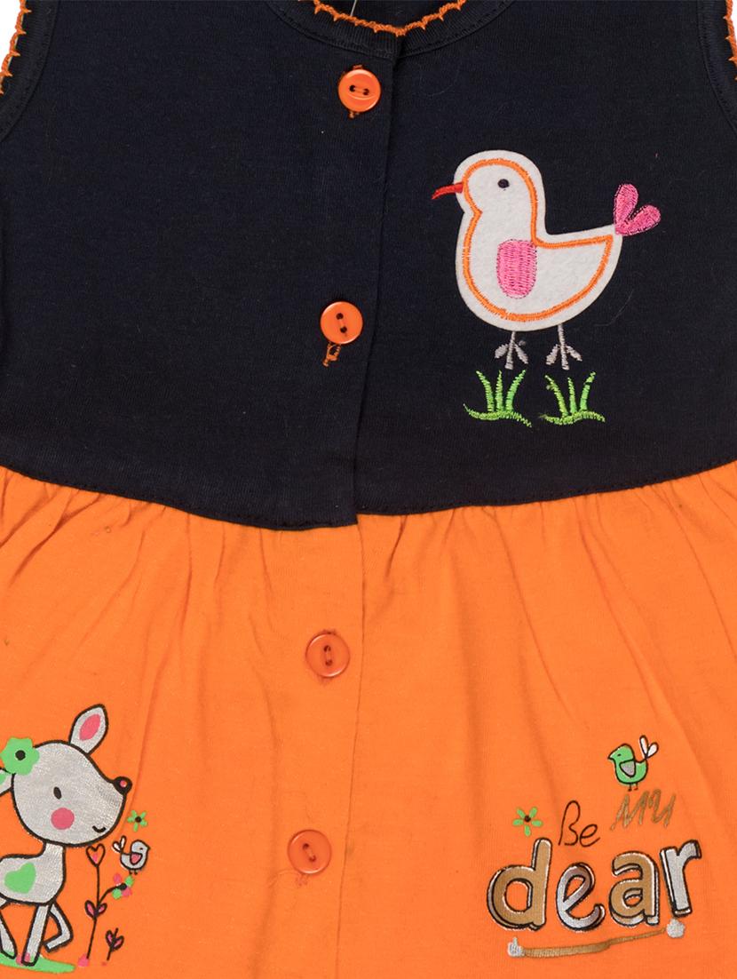orange cotton blend frock - 17539227 - Zoom Image - 3