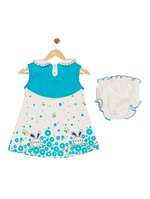 blue cotton blend frock - 17539235 - Standard Image - 2