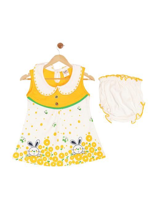 yellow cotton blend frock - 17539237 - Standard Image - 1