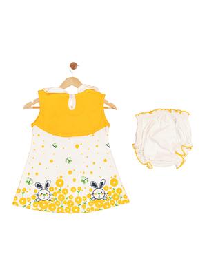 yellow cotton blend frock - 17539237 - Standard Image - 2