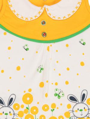yellow cotton blend frock - 17539237 - Standard Image - 3