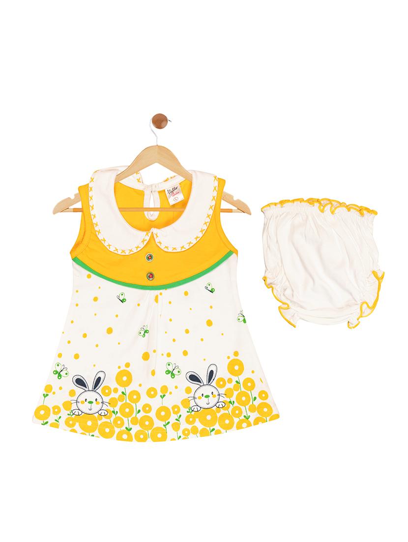 yellow cotton blend frock - 17539237 - Zoom Image - 1