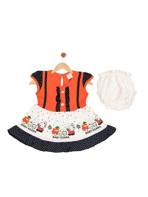 orange cotton blend frock - 17539239 - Standard Image - 1