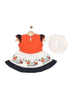 orange cotton blend frock - 17539239 - Standard Image - 2