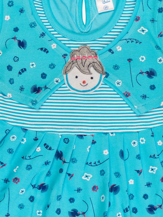 blue cotton blend frock - 17539244 - Zoom Image - 3