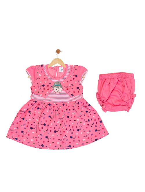 pink cotton blend frock - 17539246 - Standard Image - 1