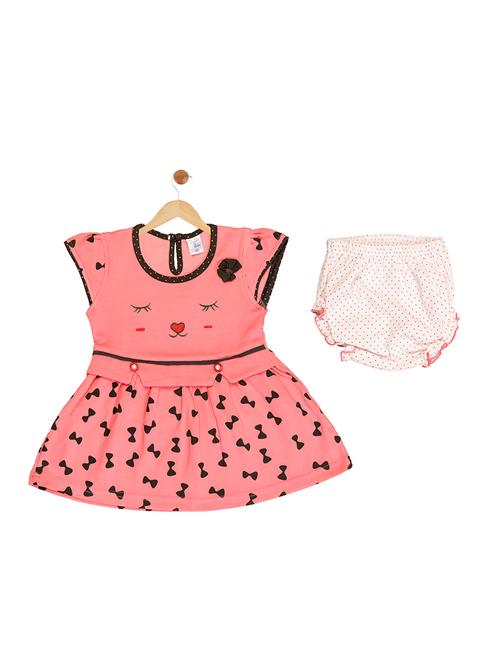 pink cotton blend frock - 17539248 - Standard Image - 1