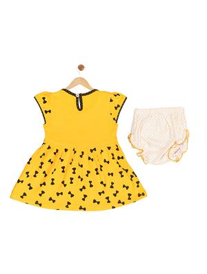 yellow cotton blend frock - 17539249 - Standard Image - 2