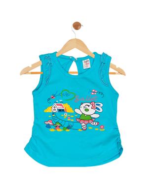 blue cotton blend frock - 17539255 - Standard Image - 3