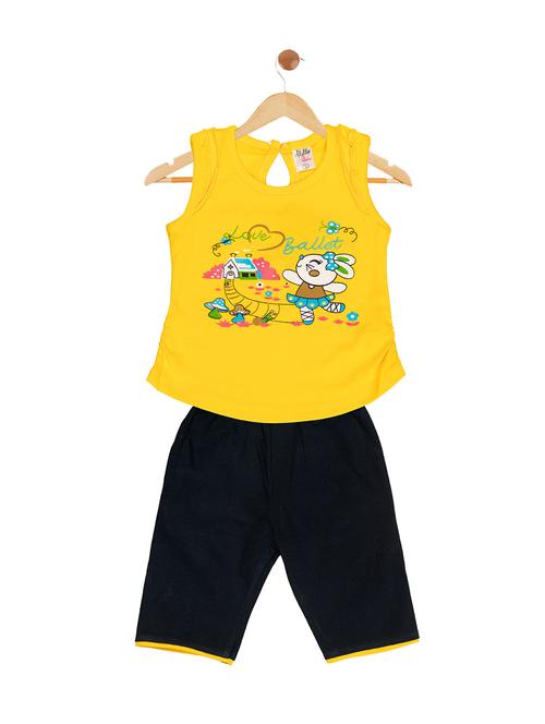 yellow cotton blend frock - 17539257 - Standard Image - 1