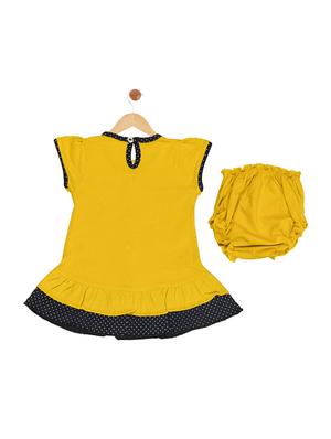 yellow cotton blend frock - 17539266 - Standard Image - 2