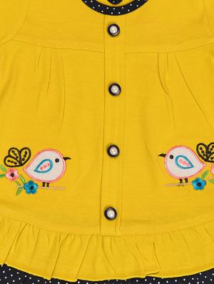 yellow cotton blend frock - 17539266 - Standard Image - 3