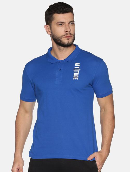 blue printed collared t-shirt - 17539279 - Standard Image - 1