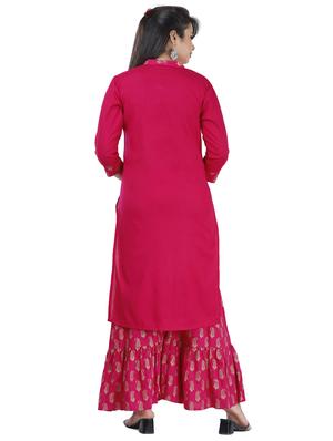 gold print kurta sharara set - 17539308 - Standard Image - 3
