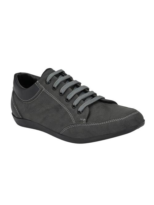 grey synthetic lace up sneakers - 17539321 - Standard Image - 1