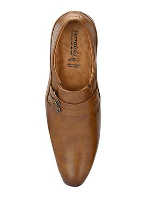 tan synthetic slip on shoes - 17539324 - Standard Image - 4