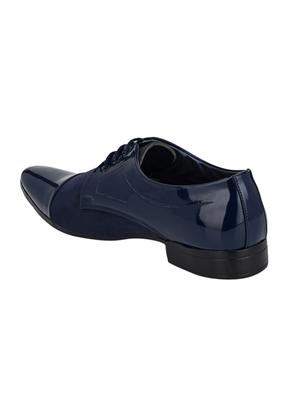 blue synthetic & mesh laceup derbies - 17539375 - Standard Image - 3