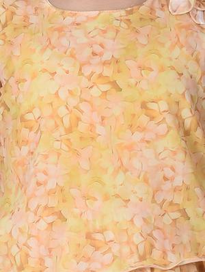 orange layered floral frock - 17539420 - Standard Image - 4