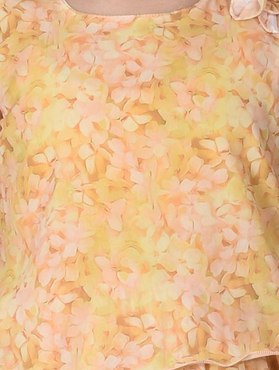 orange layered floral frock - 17539420 - Zoom Image - 4
