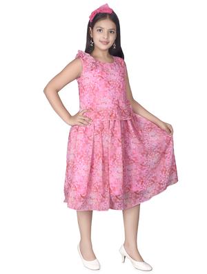 pink layered floral frock - 17539421 - Standard Image - 2