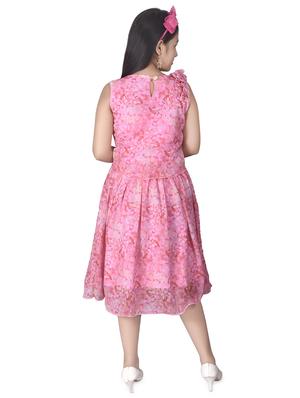pink layered floral frock - 17539421 - Standard Image - 3