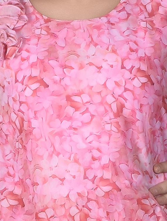 pink layered floral frock - 17539421 - Zoom Image - 4