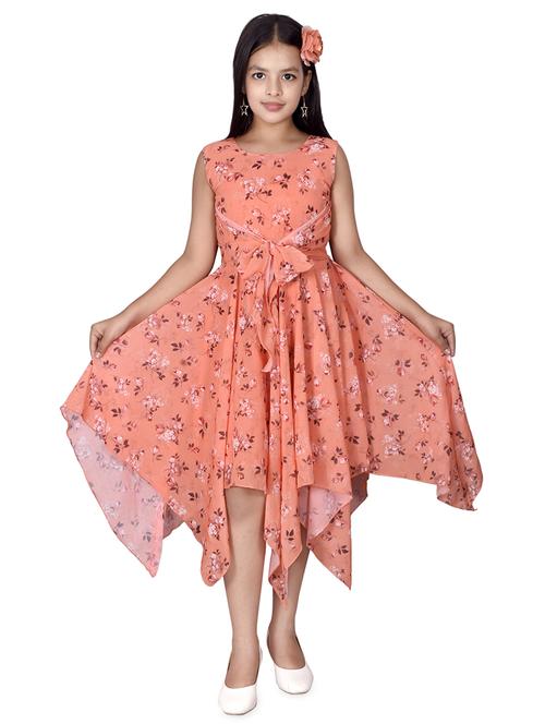 asymmetric hem floral frock - 17539423 - Standard Image - 1