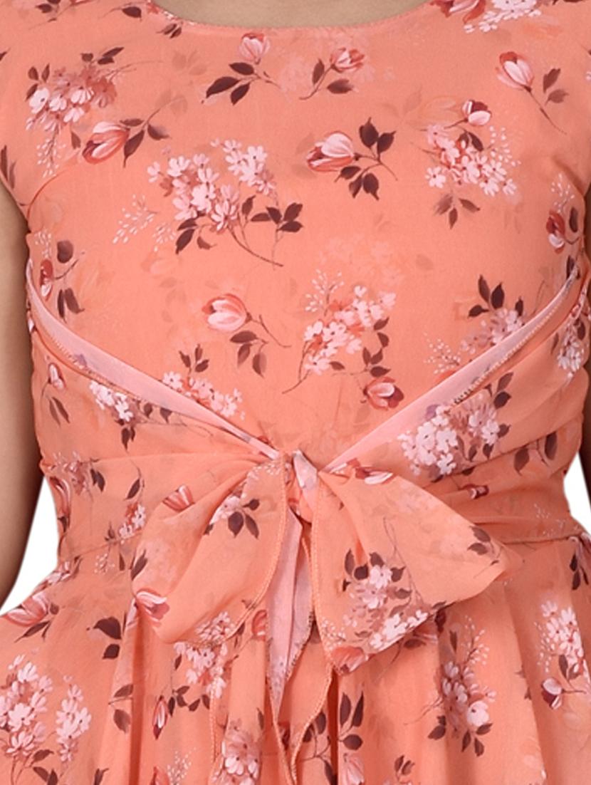 asymmetric hem floral frock - 17539423 - Zoom Image - 4