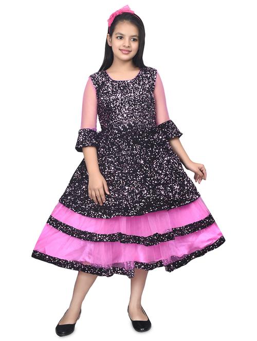 pink velvet frock - 17539427 - Standard Image - 1