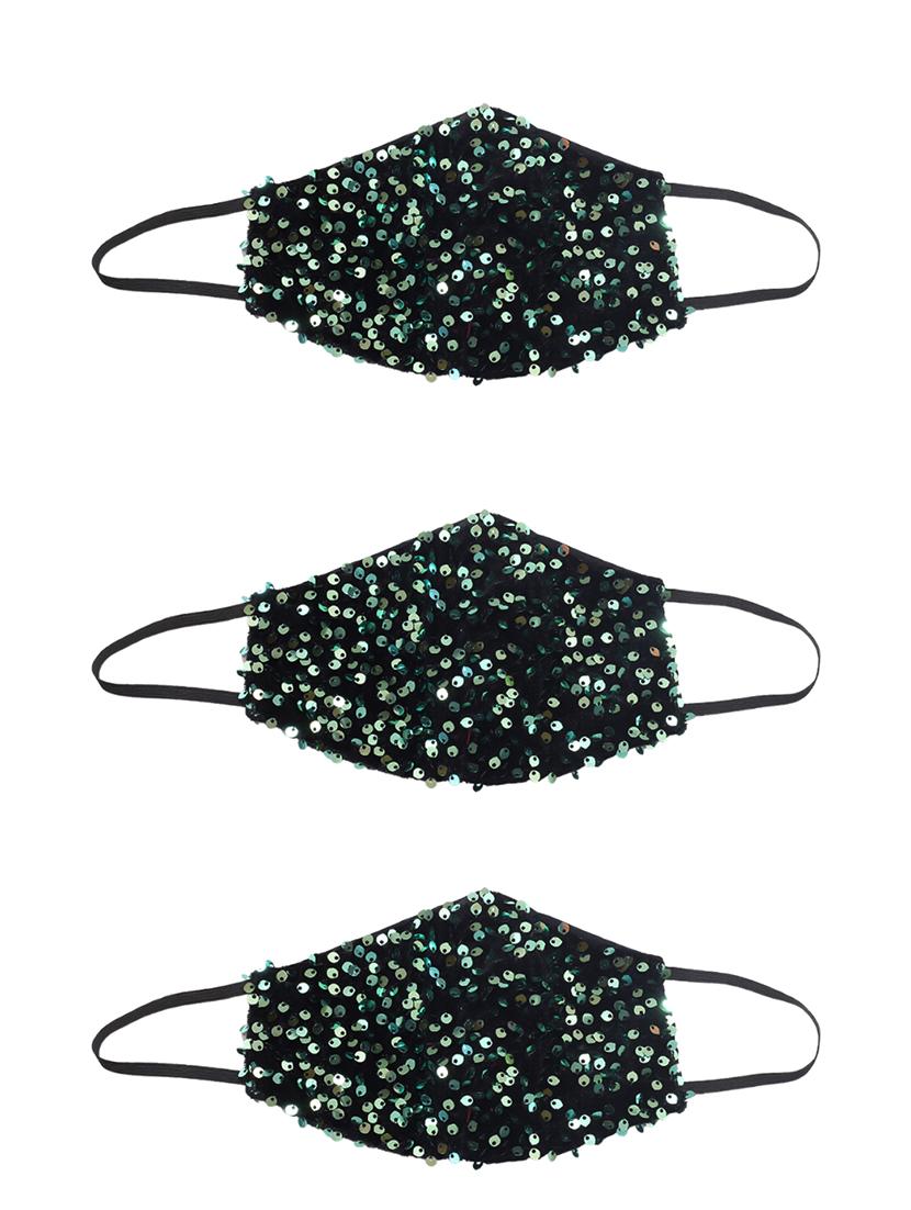 green cotton printed women mask set of 3 - 17539592 - Zoom Image - 1