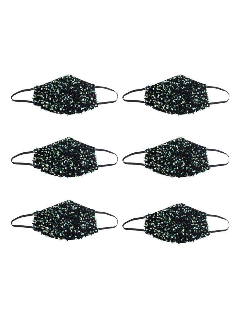 green cotton decorative women mask - 17539594 - Zoom Image - 1