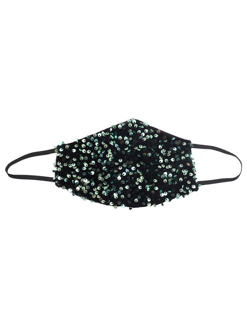 green cotton decorative women mask - 17539594 - Zoom Image - 3