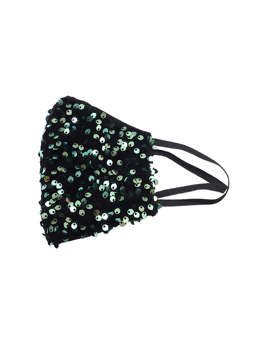 green cotton decorative women mask - 17539594 - Zoom Image - 4