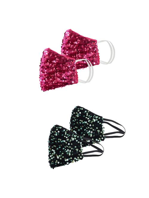 pink cotton decorative women mask set of 4 - 17539598 - Very Small Image - 1