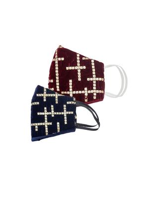 multi cotton decorative women mask set of 2 - 17539606 - Standard Image - 2
