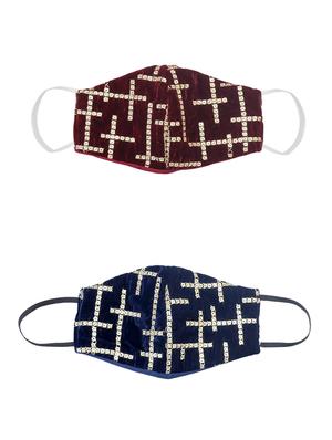 multi cotton decorative women mask set of 2 - 17539606 - Standard Image - 5