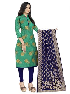 zari work churidaar unstitched suit - 17539718 - Standard Image - 2