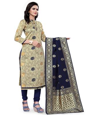 zari work churidaar unstitched suit - 17539750 - Standard Image - 2