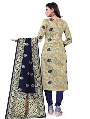 zari work churidaar unstitched suit - 17539750 - Standard Image - 3