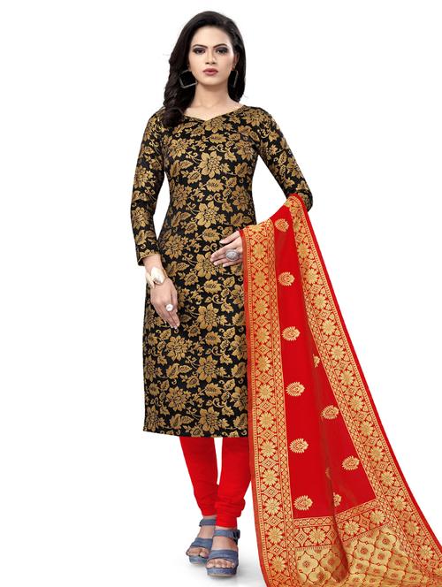zari work churidaar unstitched suit - 17539762 - Standard Image - 1