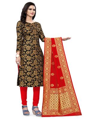 zari work churidaar unstitched suit - 17539762 - Standard Image - 2