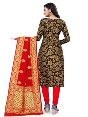 zari work churidaar unstitched suit - 17539762 - Standard Image - 3