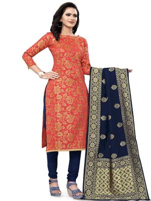 zari work churidaar unstitched suit - 17539767 - Standard Image - 2