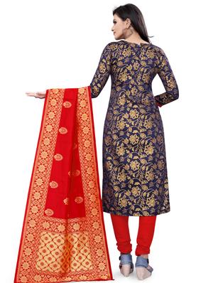 zari work churidaar unstitched suit - 17539768 - Standard Image - 3