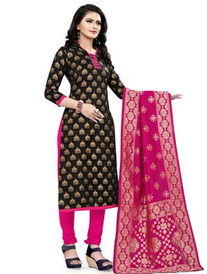 zari work churidaar unstitched suit - 17539774 - Standard Image - 2