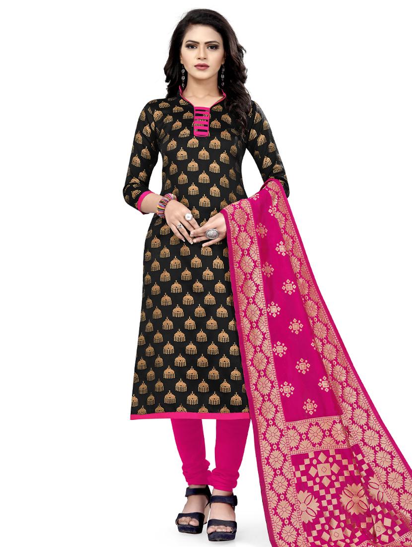 zari work churidaar unstitched suit - 17539774 - Zoom Image - 1