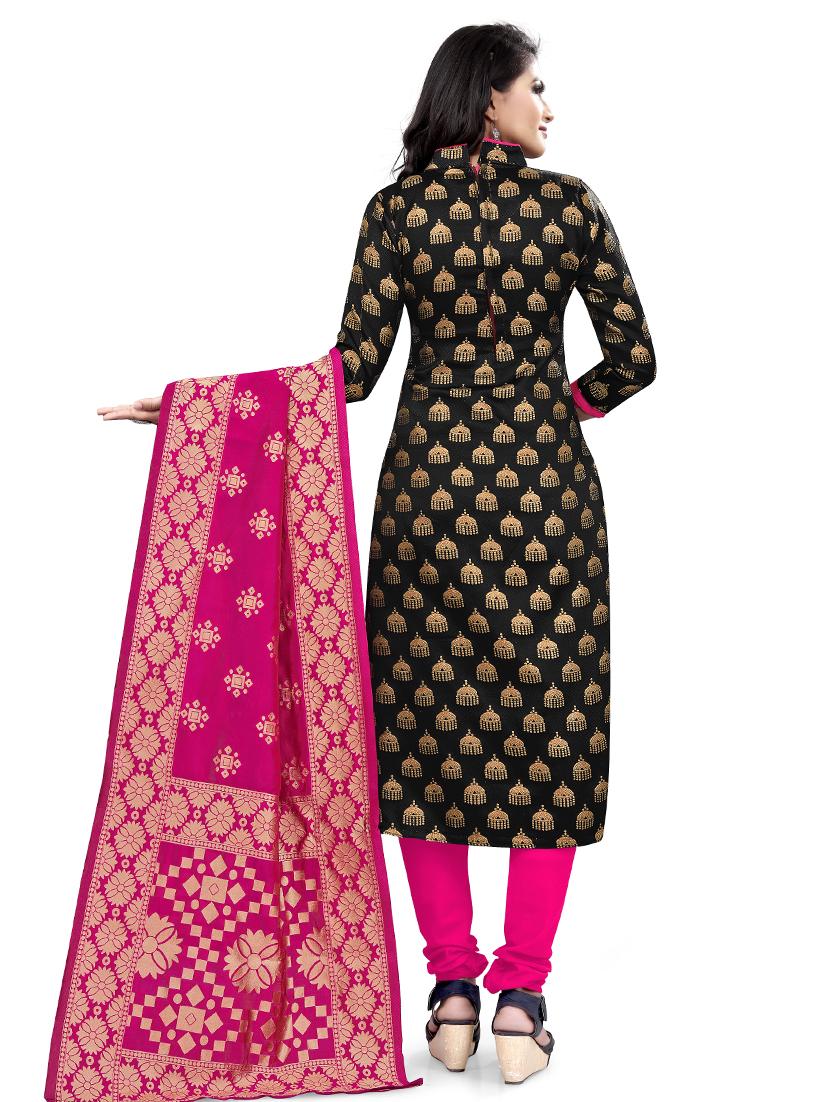 zari work churidaar unstitched suit - 17539774 - Zoom Image - 3